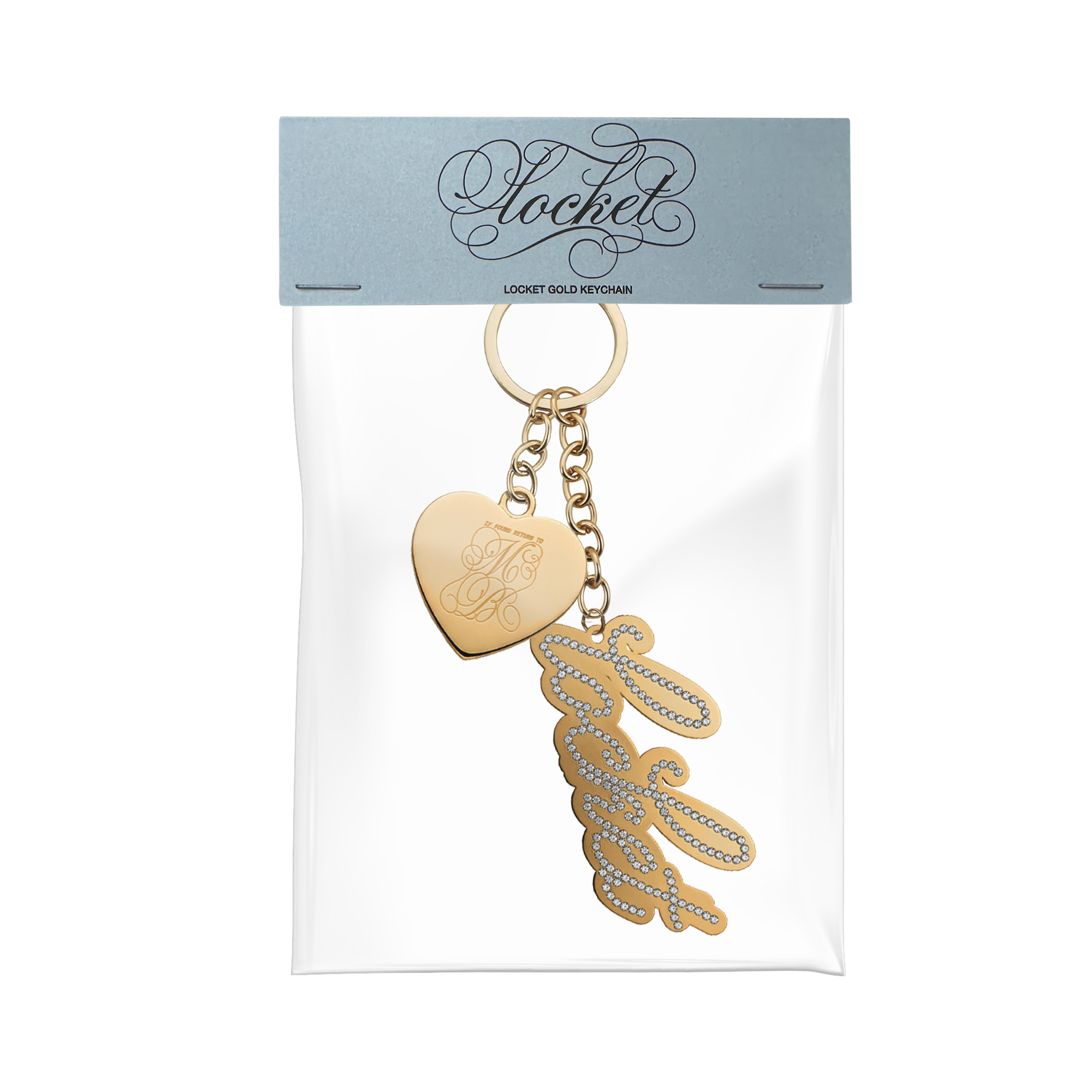 locket gold keychain