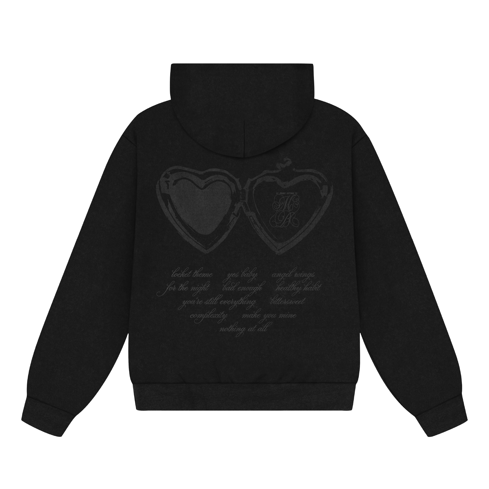 locket rhinestone hoodie