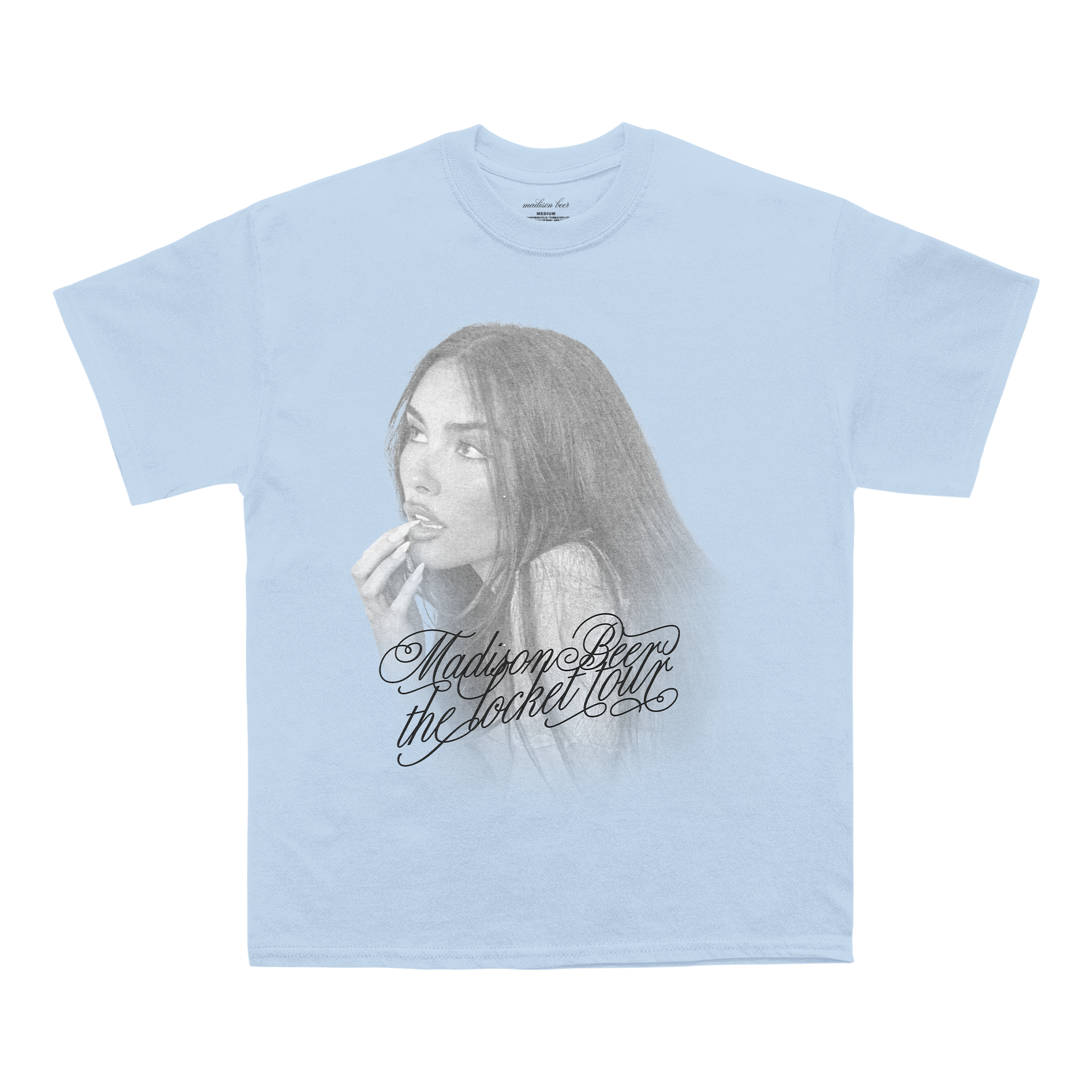 locket tour light blue tee – Madison Beer Official Store